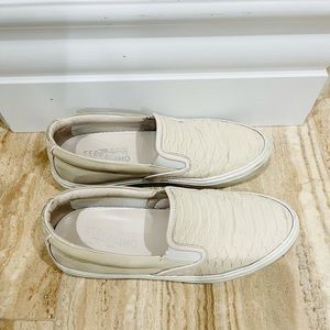 Women’s Salvatore Ferragamo Ivory Slip On Shoes